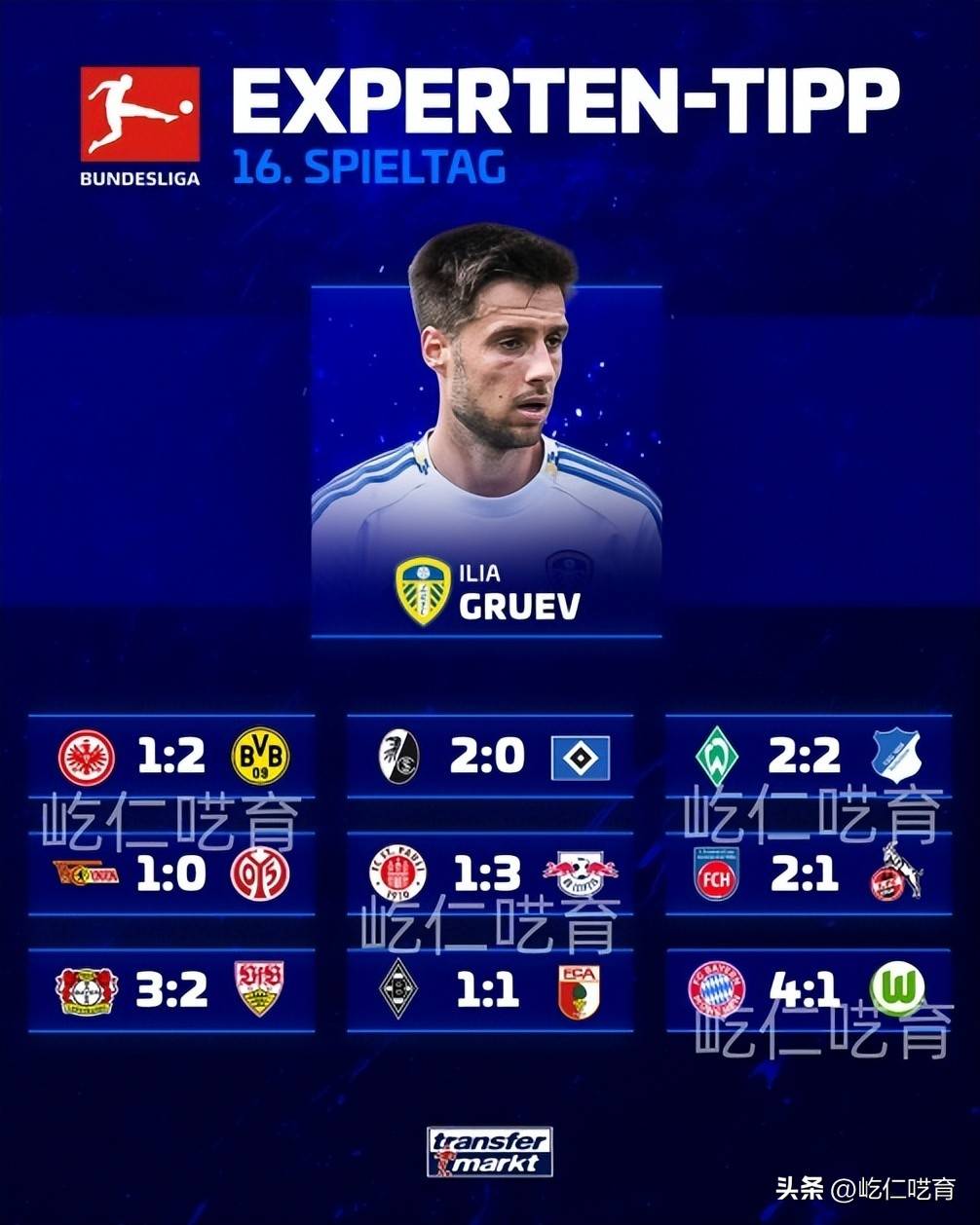德转预测德甲:法兰克1-2多特,药厂3-2斯图,拜仁4-1沃尔夫斯堡